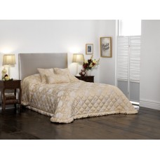 ISABEL QUEEN SIZE  CREAM JACQUARD QUILTED BEDSPREAD  